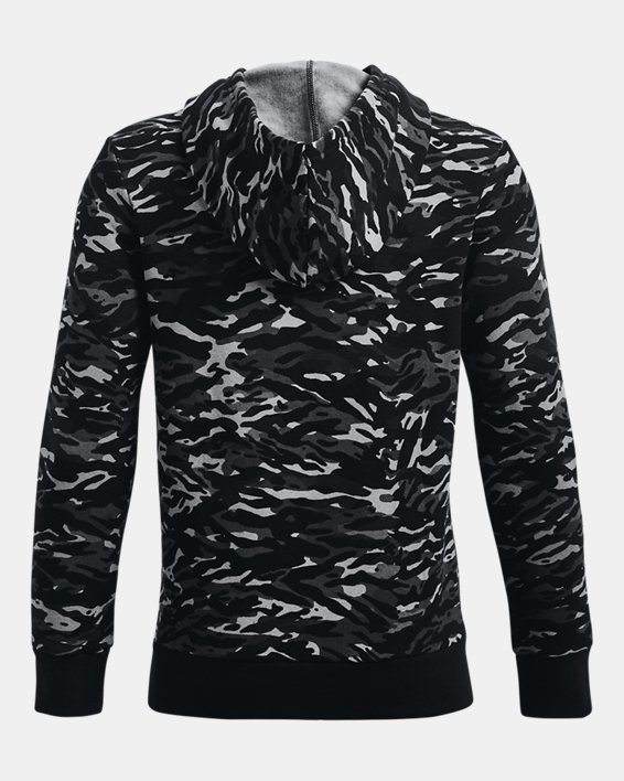 Boys' UA Rival Fleece ANAML Printed Hoodie, Black, pdpMainDesktop image number 1